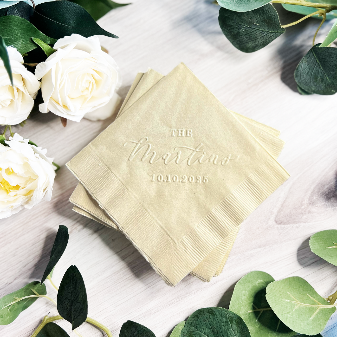 Embossed Custom Wedding Napkins