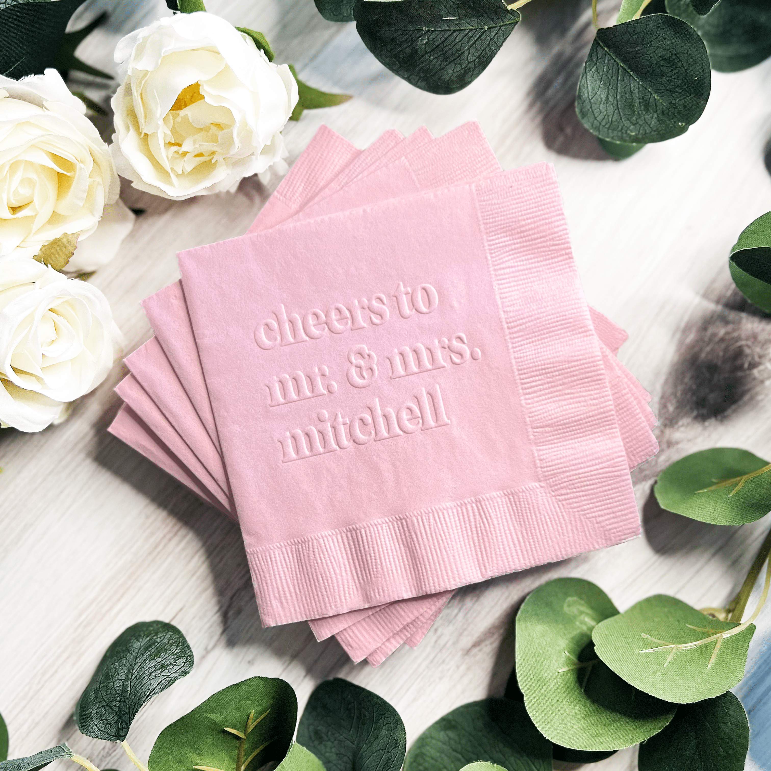 Custom Embossed Wedding Napkins - Napkins - Embossed
