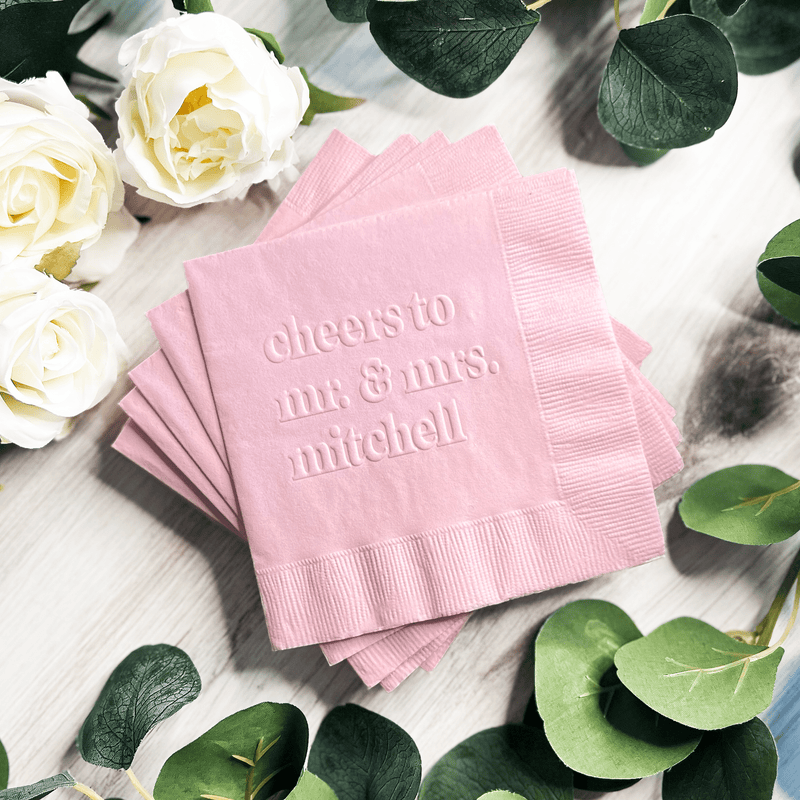 Custom Embossed Wedding Napkins - Napkins - Embossed