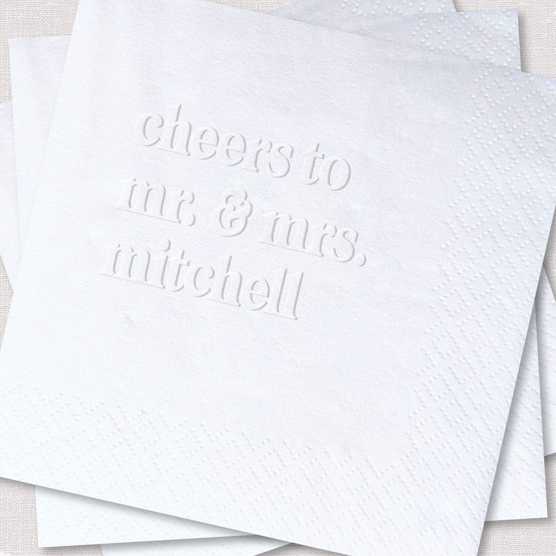 Custom Embossed Wedding Napkins