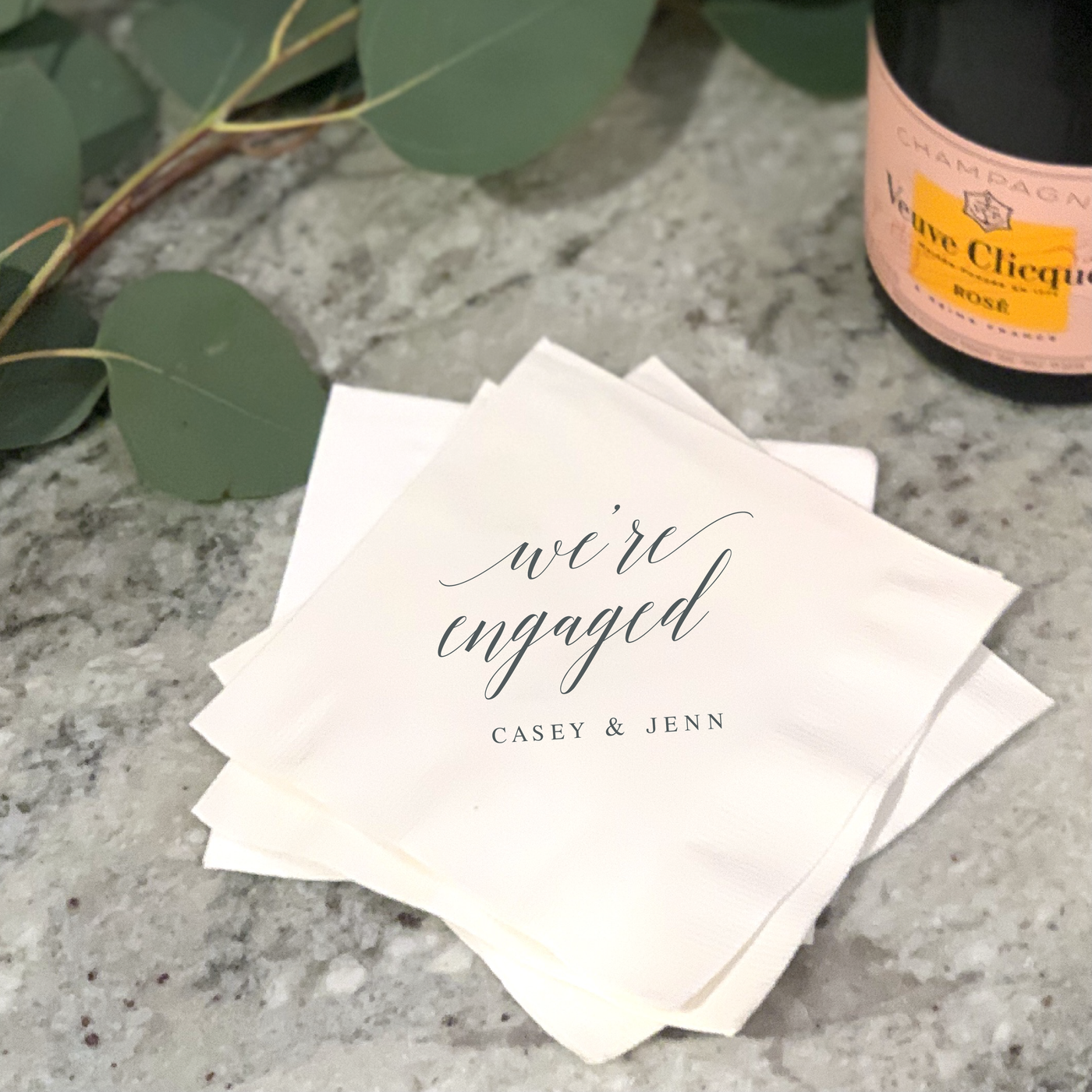 We're Engaged Cocktail Napkins