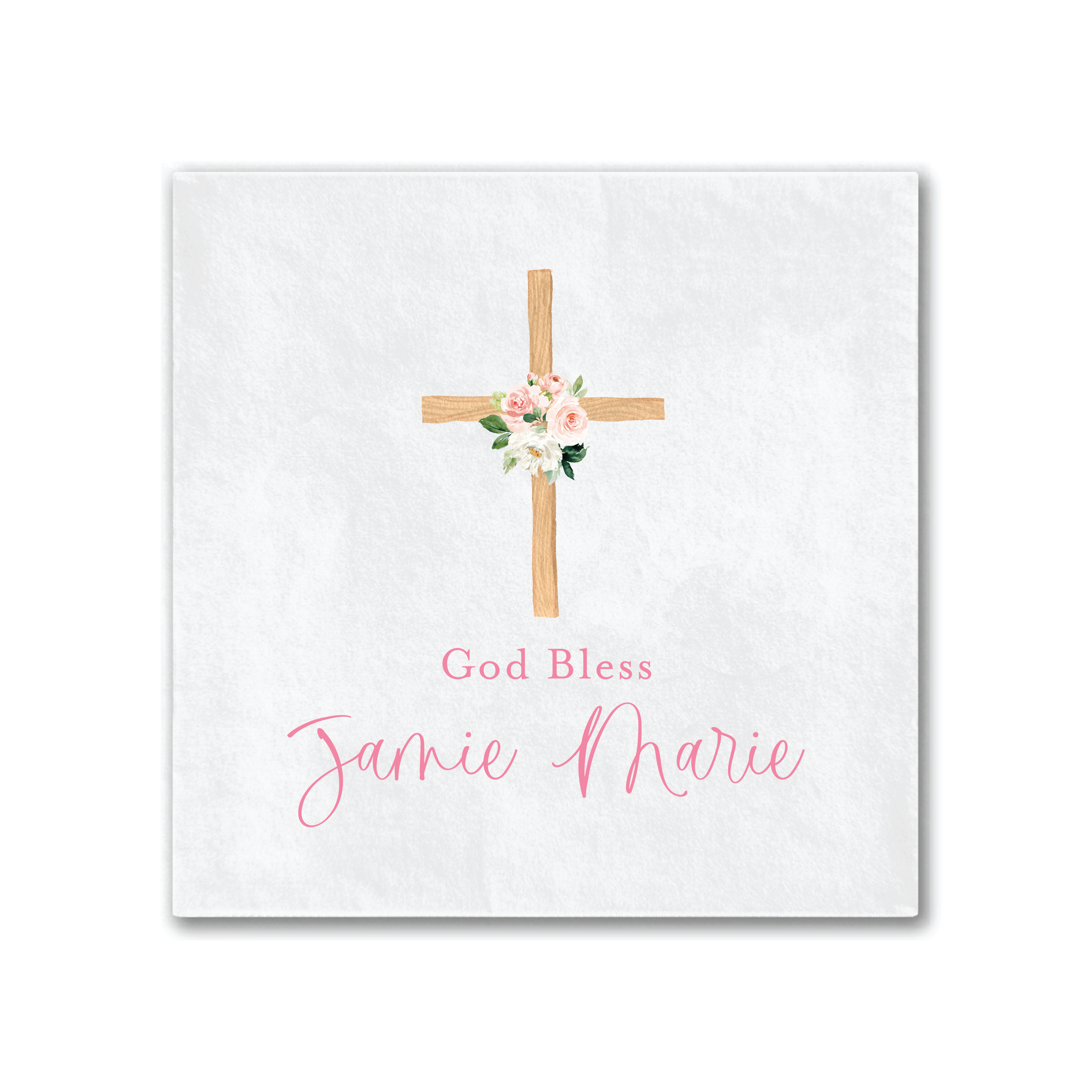 Simple Cross God Bless Religious Napkins - Napkins - Full Color