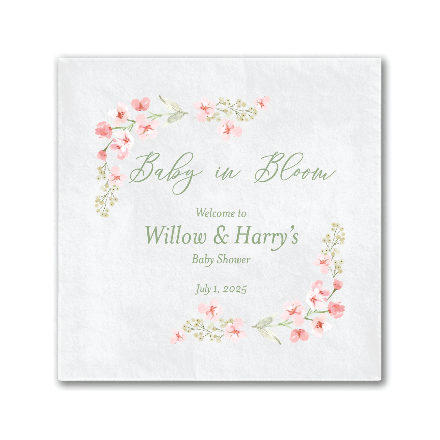 Baby In Bloom Full Color Napkins