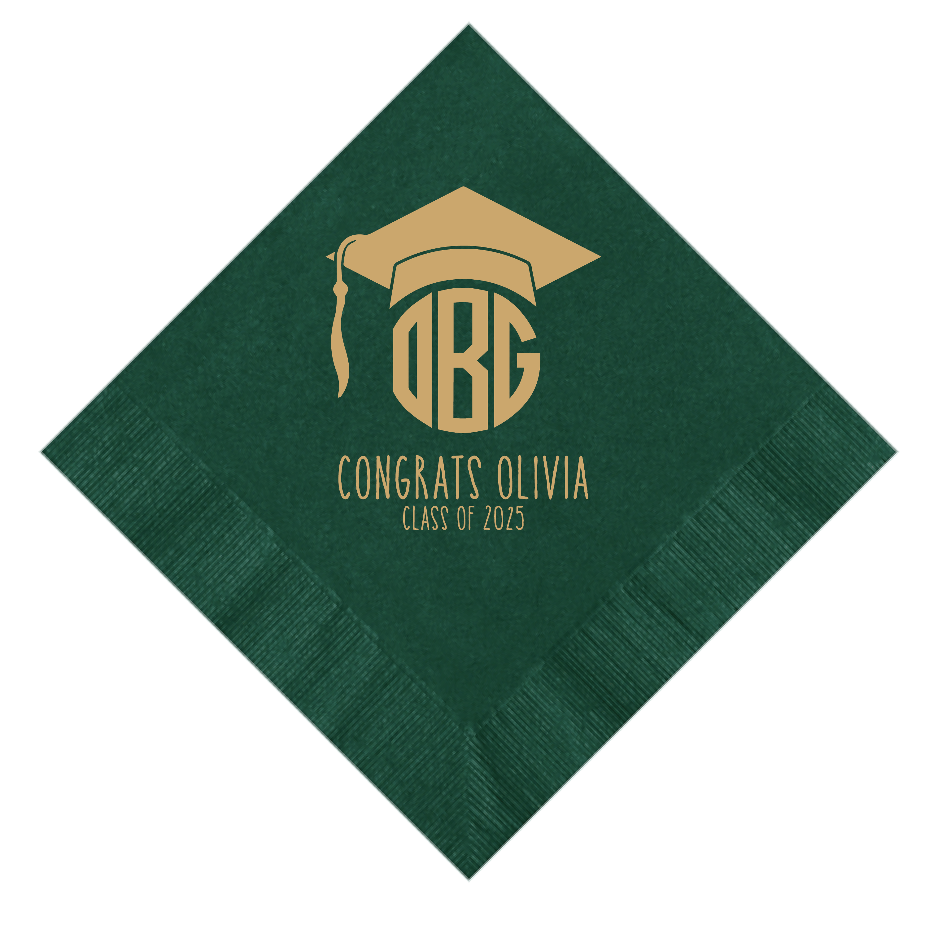 Personalized Graduation Monogram Napkins - Napkins - Foil Stamped