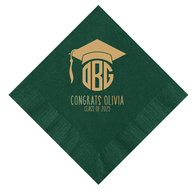 Personalized Graduation Monogram Napkins - Napkins - Foil Stamped