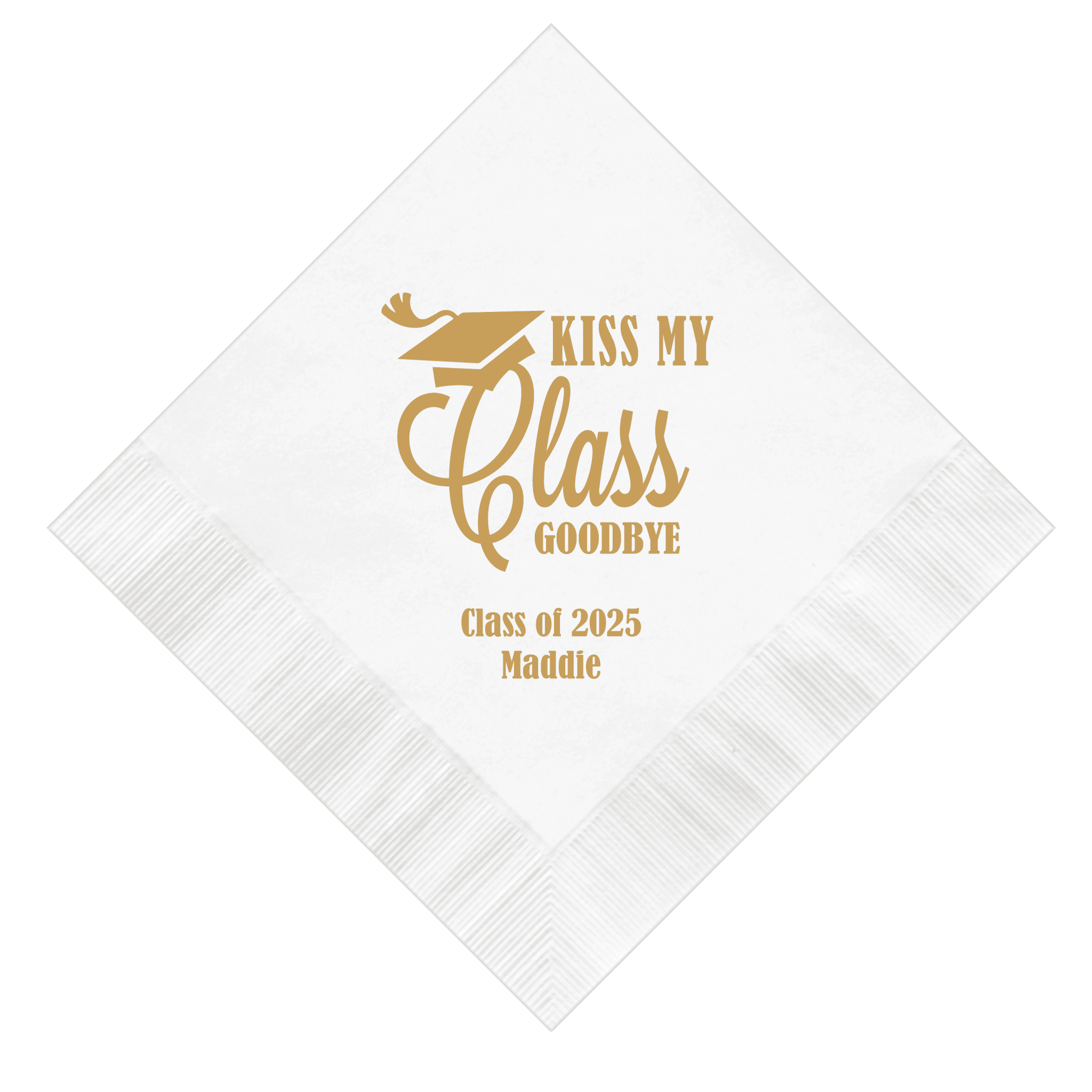 Kiss My Class Goodbye Graduation Party Napkins - Napkins - Foil Stamped
