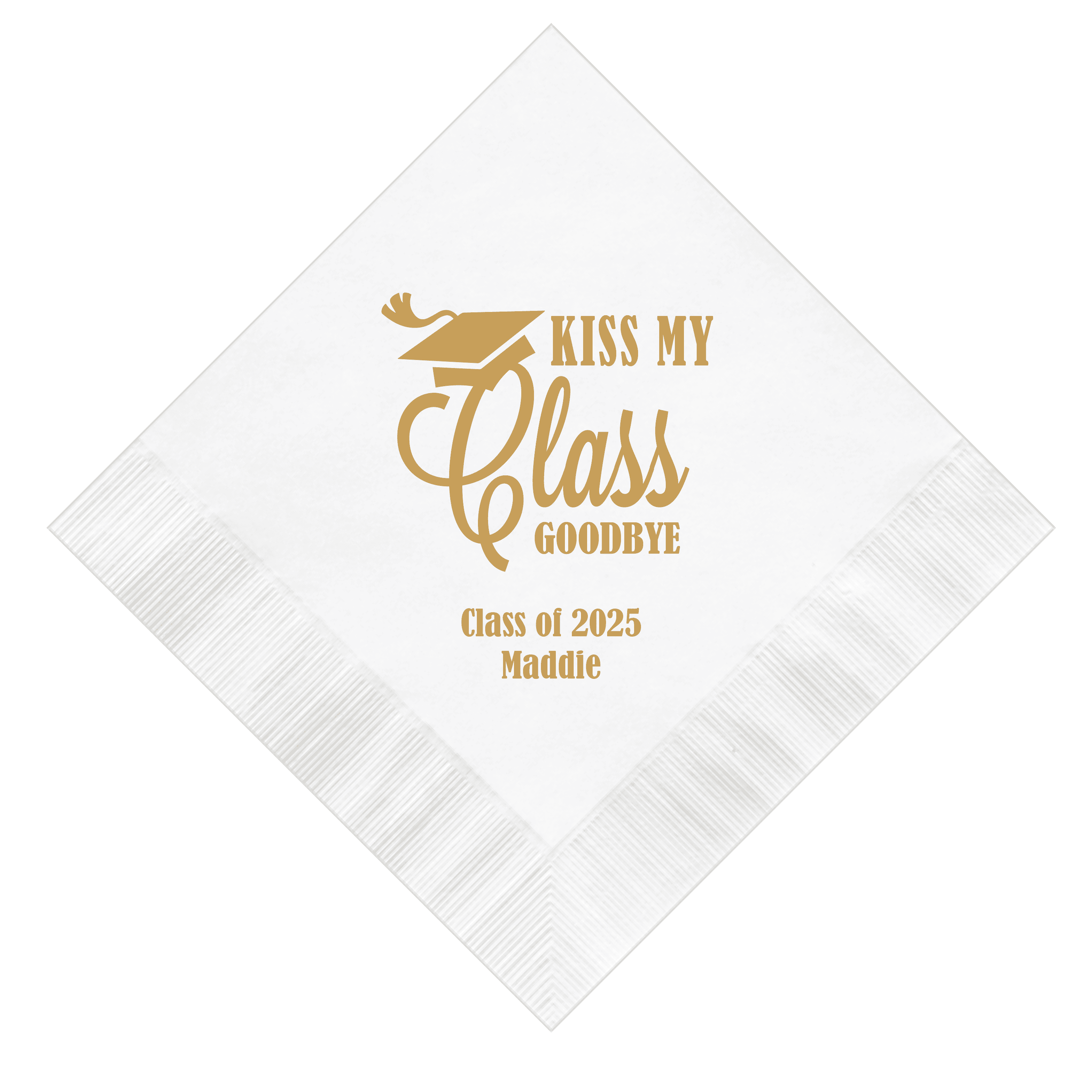 Kiss My Class Goodbye Graduation Party Napkins - Napkins - Foil Stamped