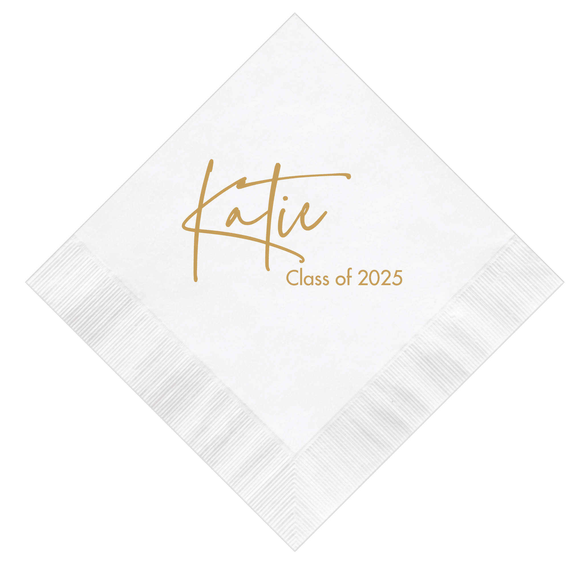 Modern First Name Graduation Napkins - Napkins - Foil Stamped