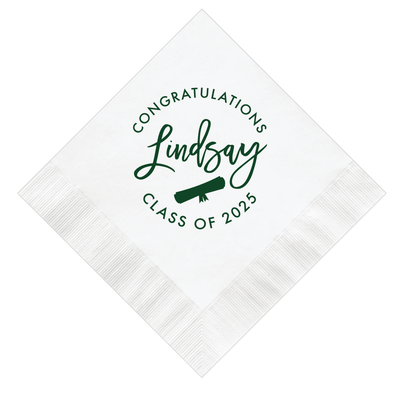 First Name Graduation Party Napkins - Napkins - Foil Stamped
