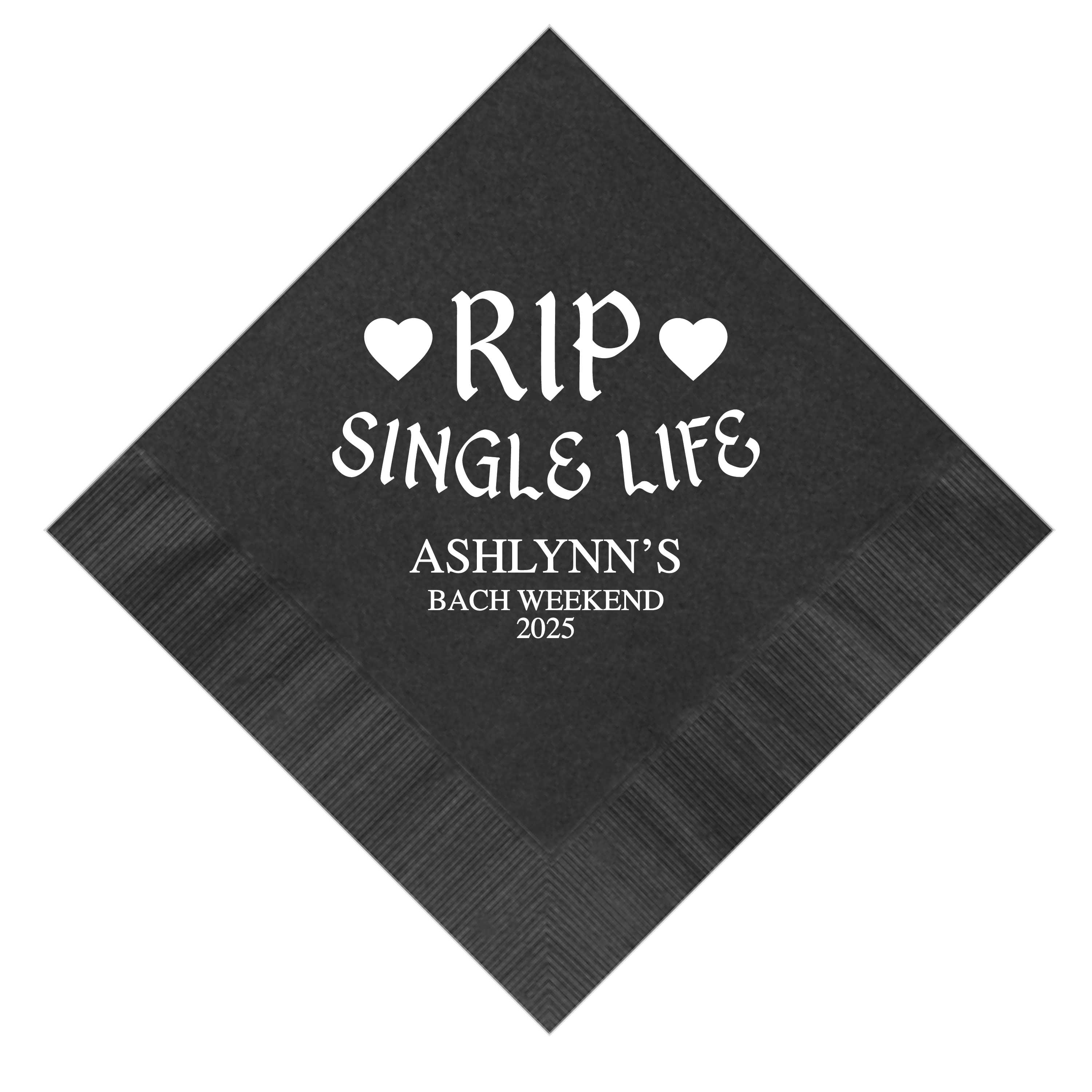 RIP Single Life Personalized Bachelorette Napkins