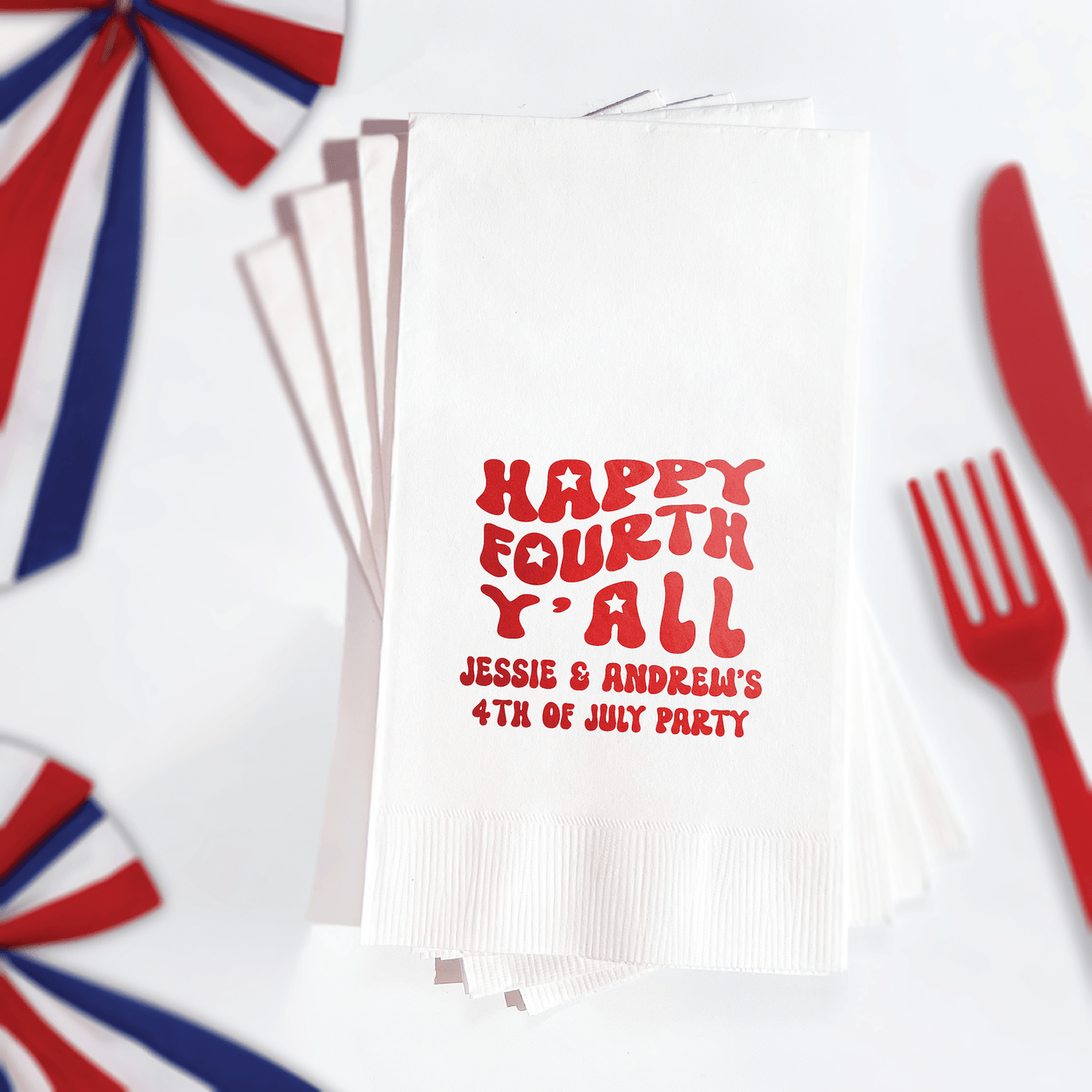Happy Fourth Y'all Personalized Napkins