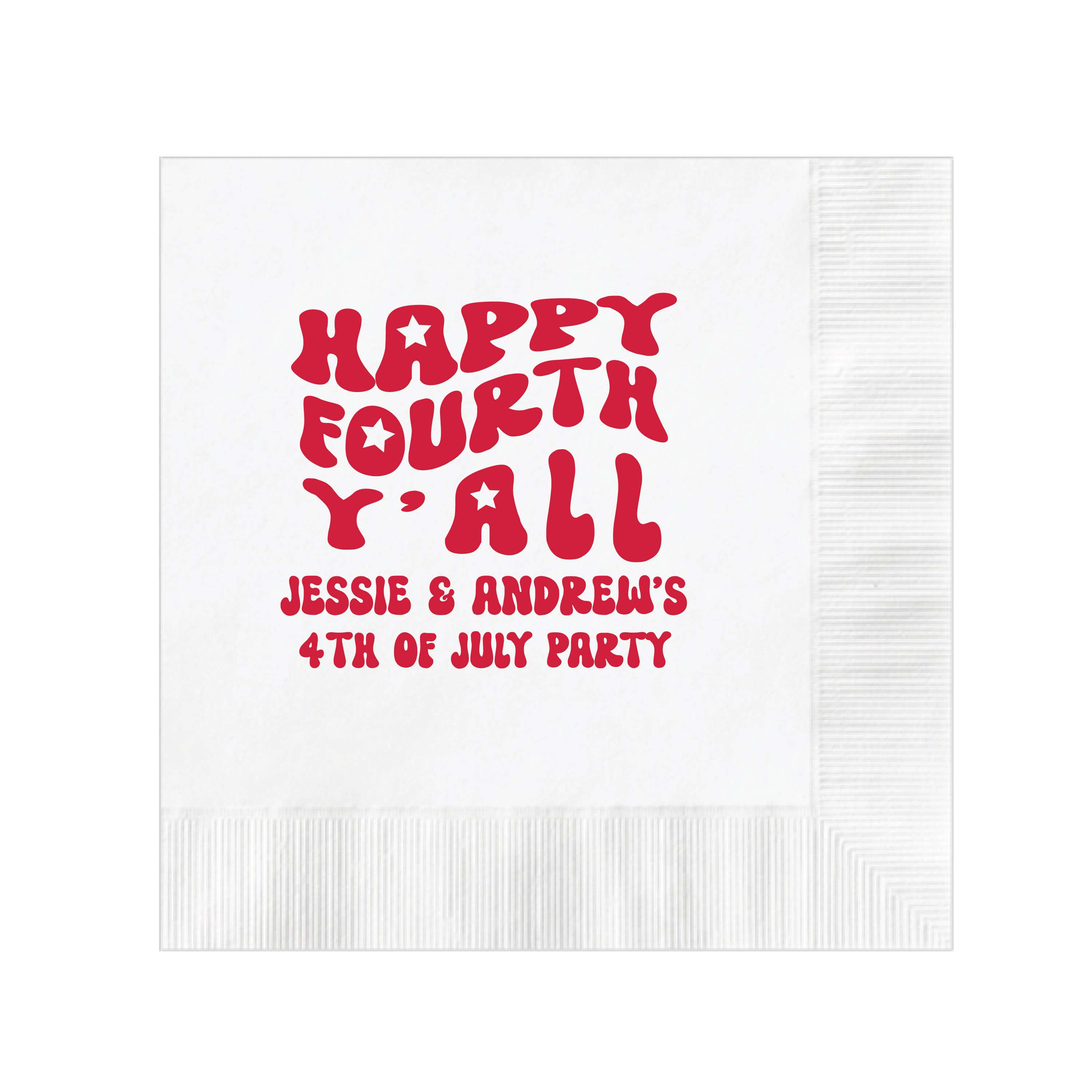 Happy Fourth Y'all Personalized Napkins