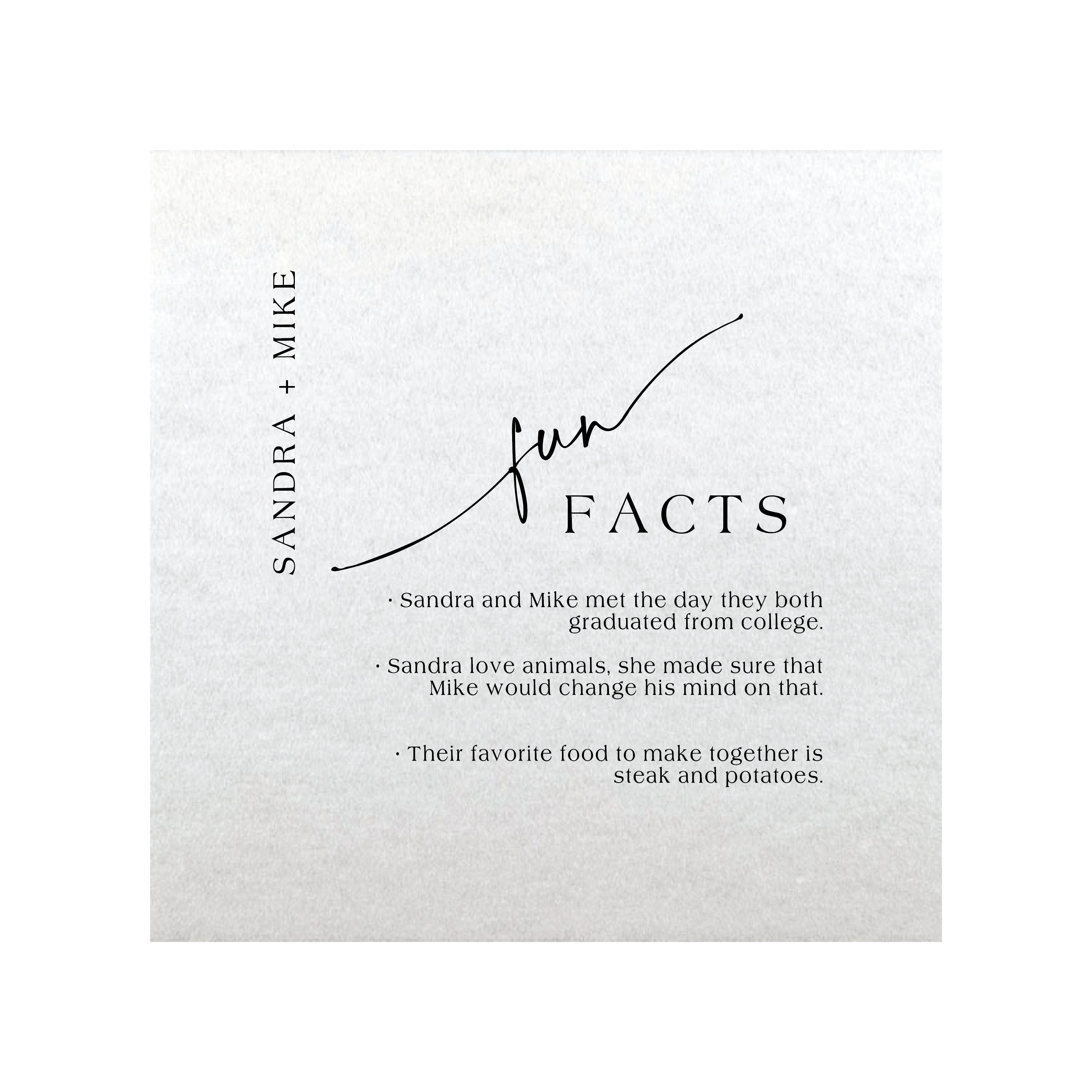 Fun Facts Wedding Premium Linun Uncoined Napkins - Napkins - Linun Foil Stamped