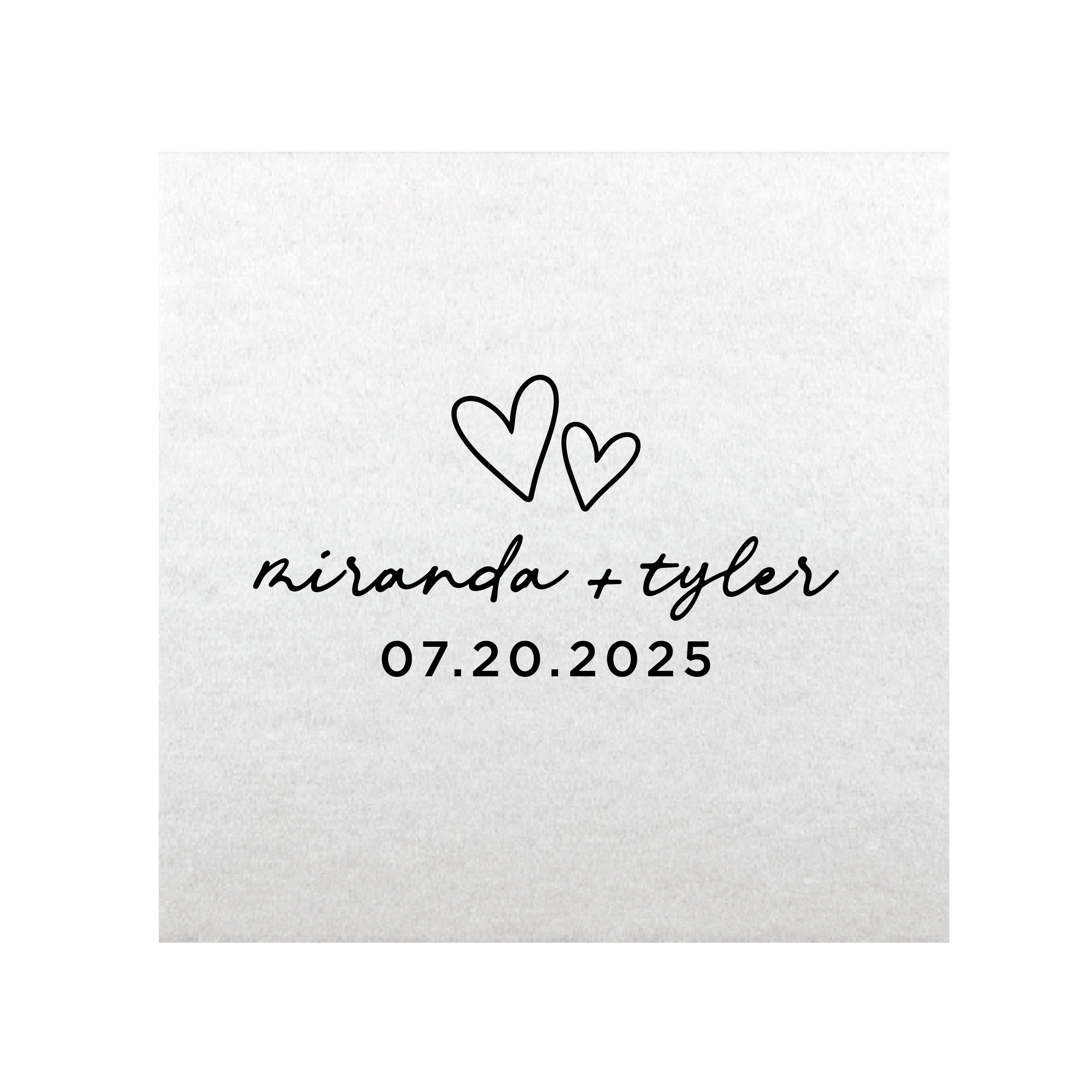 First Names With Hearts Wedding Premium Uncoined Napkins - Napkins - Linun Foil Stamped