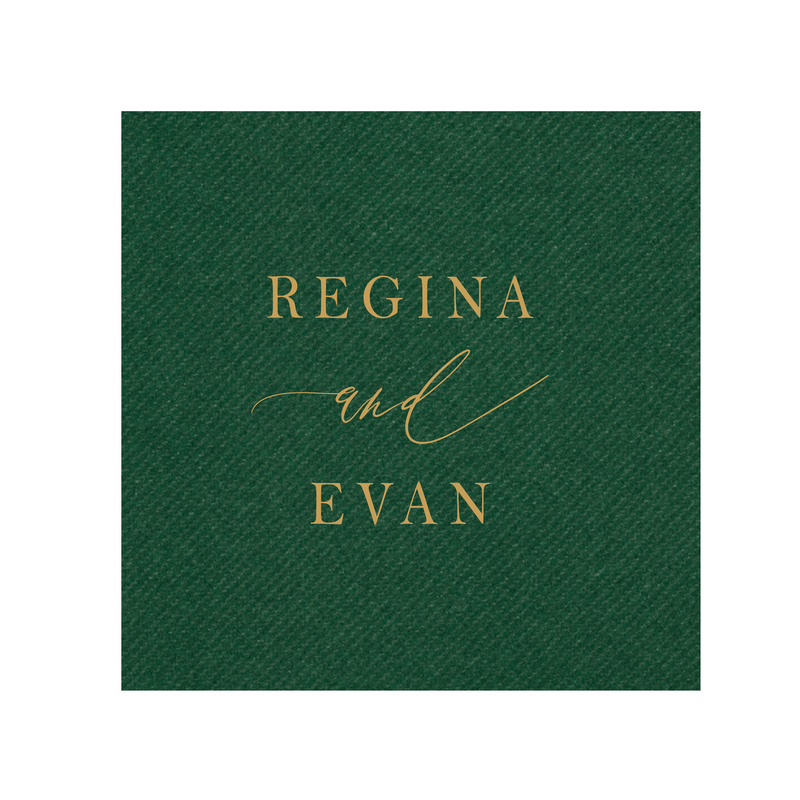 First Names Personalized Wedding Premium Uncoined Napkins - Napkins - Linun Foil Stamped