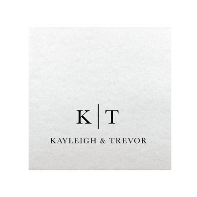 Modern Initials Wedding Premium Uncoined Napkins - Napkins - Linun Foil Stamped