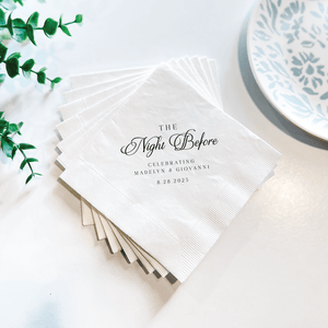 Elegant Night Before Rehearsal Dinner Wedding Napkins