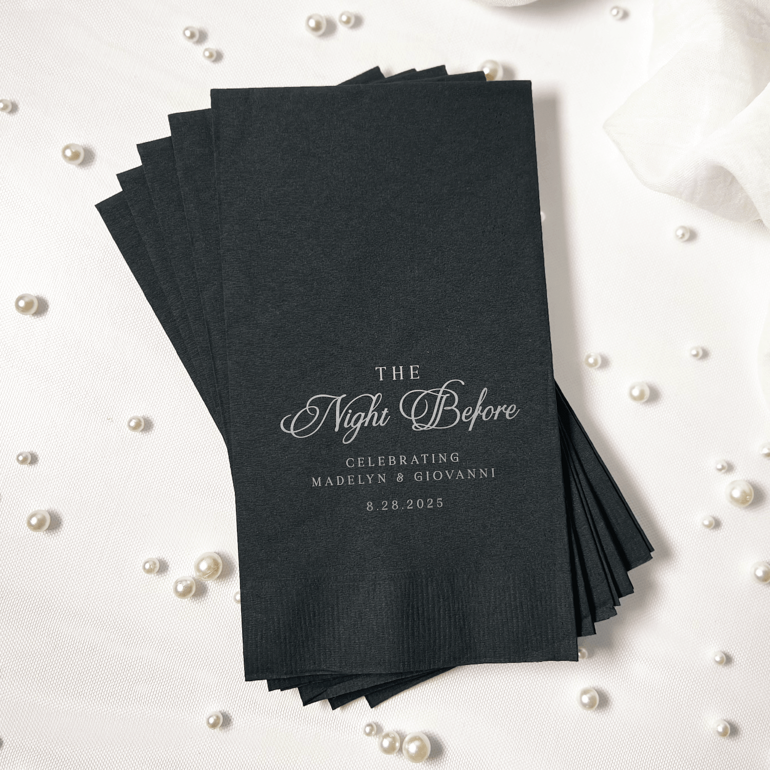 Elegant Night Before Rehearsal Dinner Wedding Napkins