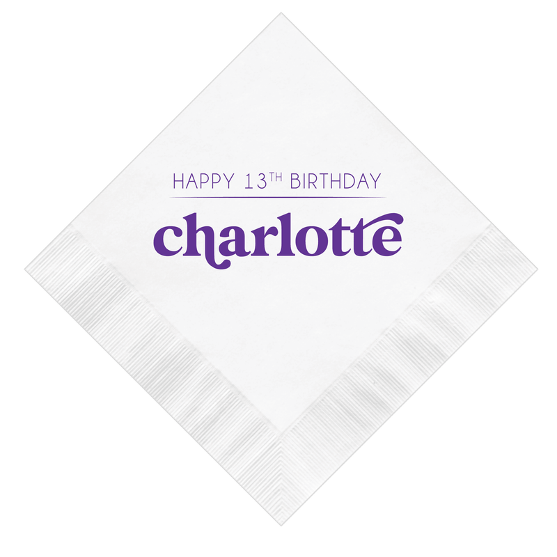 Officially Thirteen Birthday Napkins - Napkins - Foil Stamped