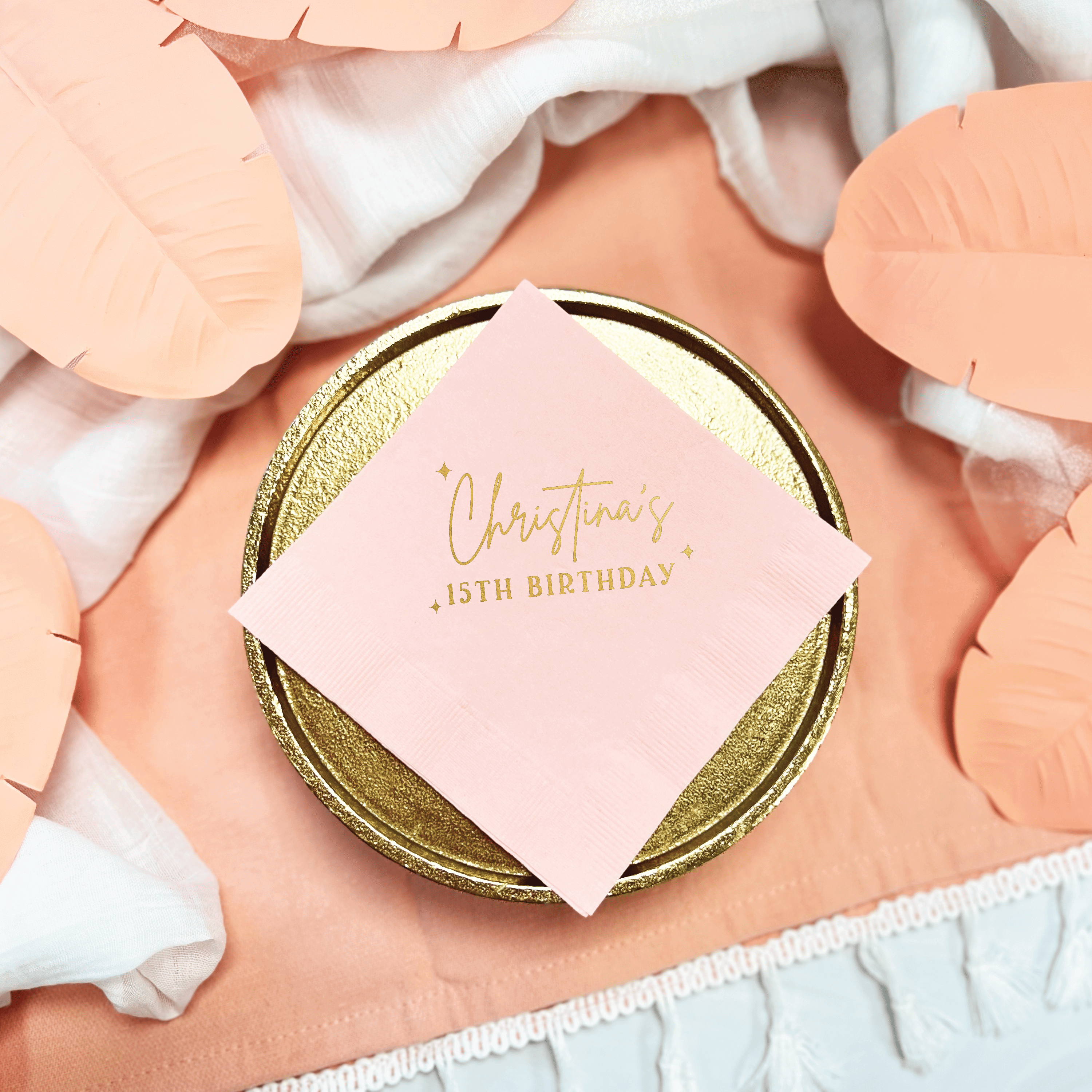 Time to Party Birthday Napkins - Napkins - Foil Stamped