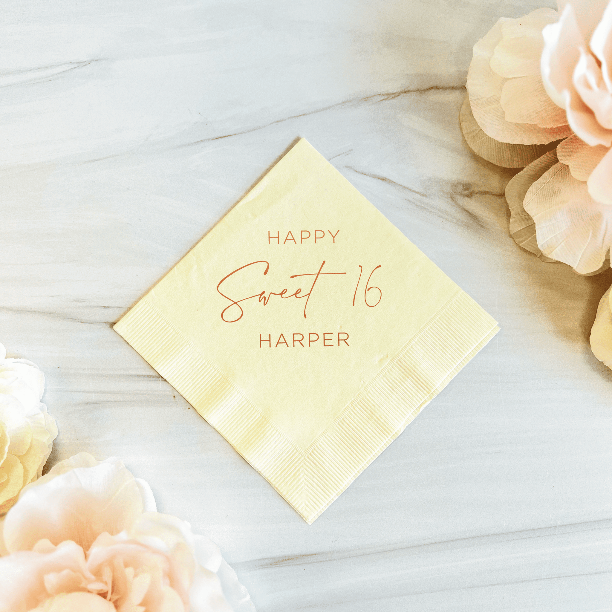 Happy Sweet 16 Birthday Napkins - Napkins - Foil Stamped