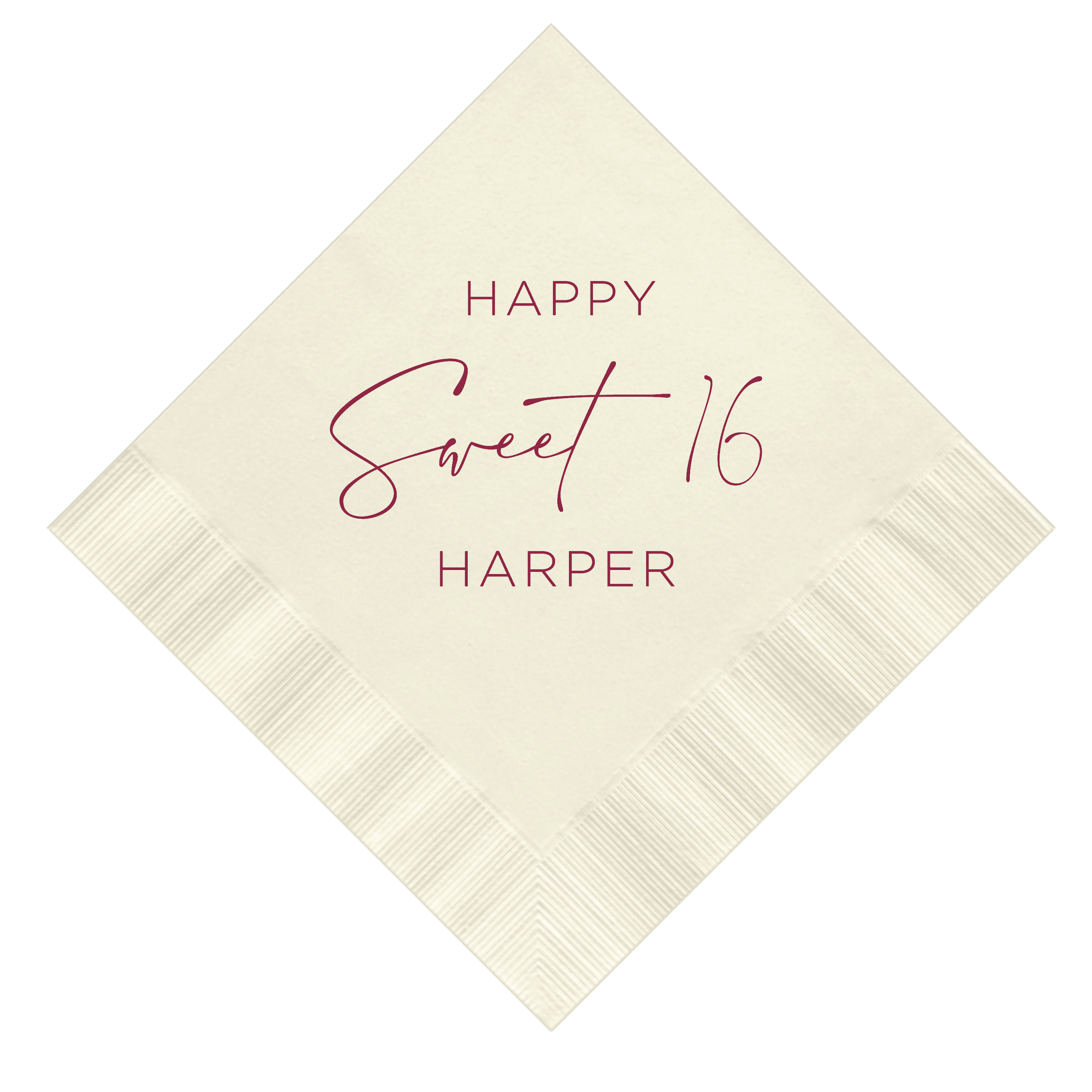 Happy Sweet 16 Birthday Napkins - Napkins - Foil Stamped