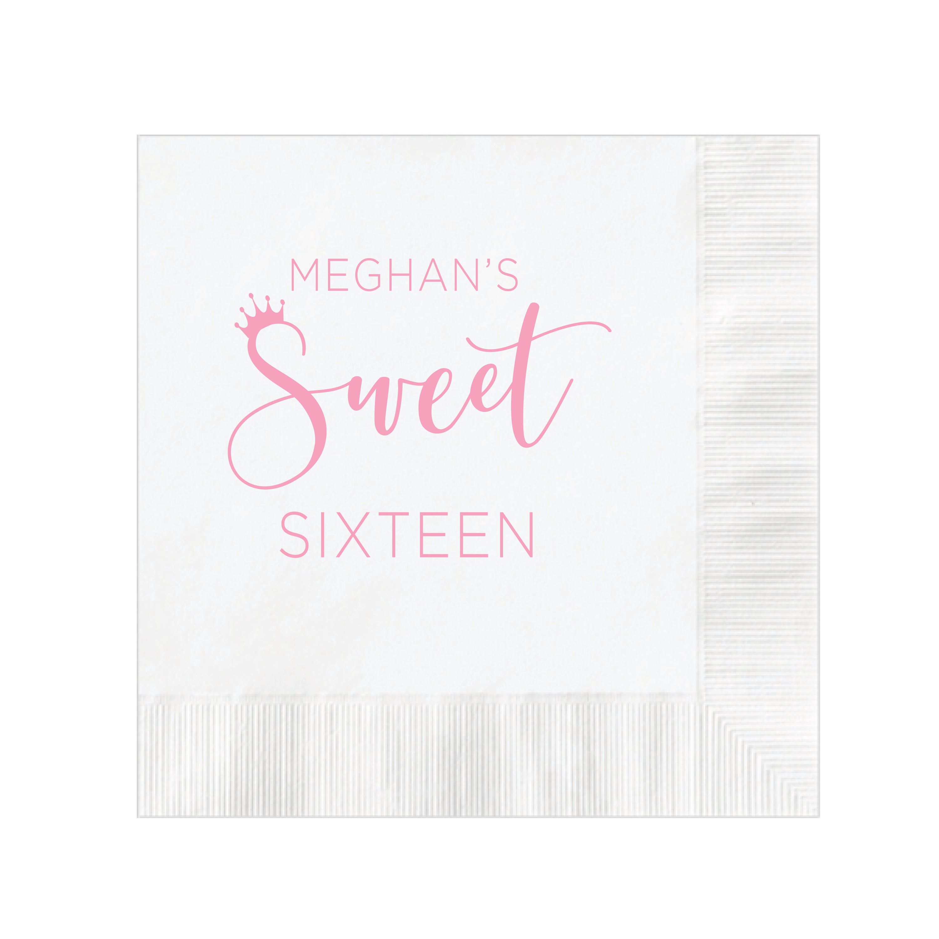 Royal Sweet Sixteen Birthday Napkins - Napkins - Foil Stamped