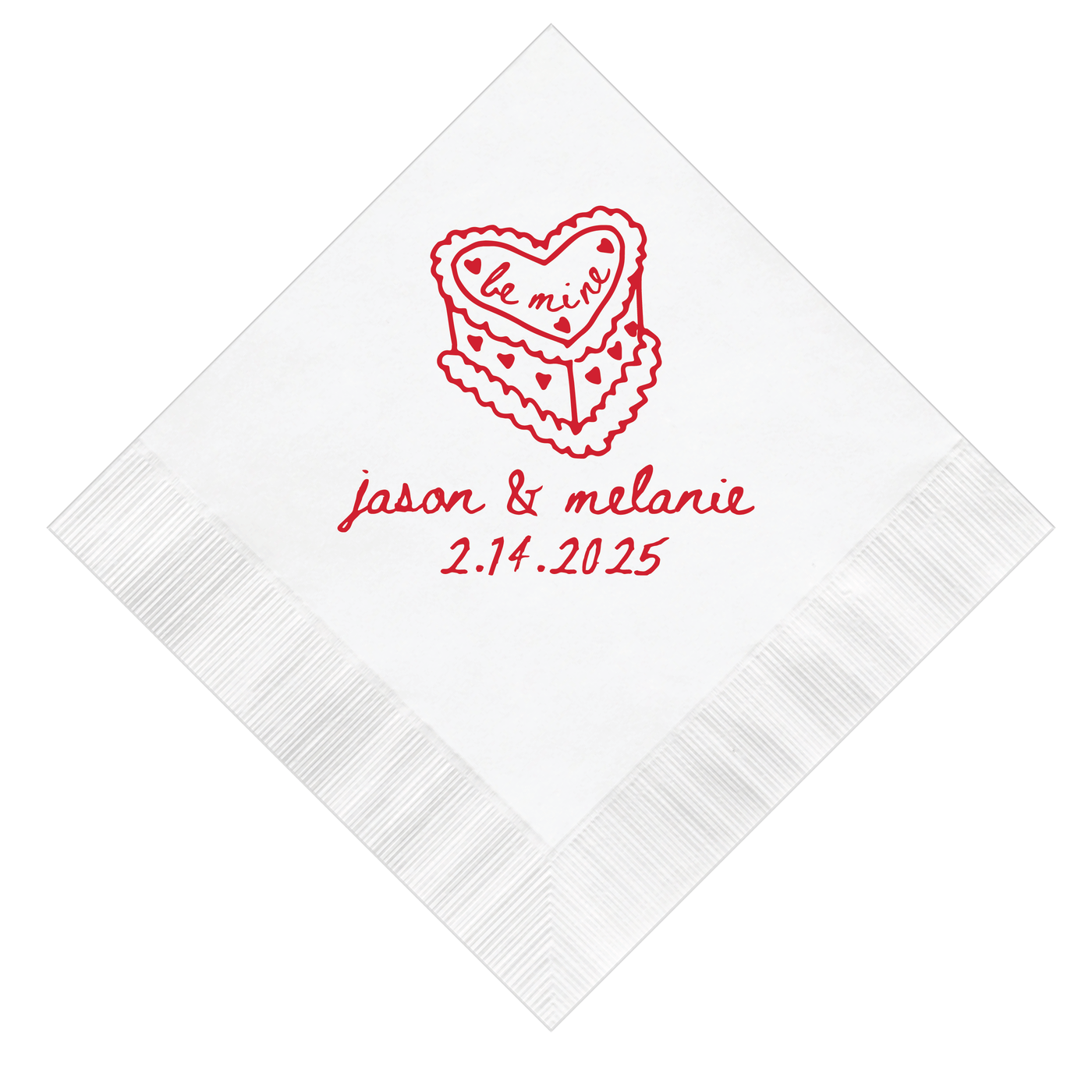 Be Mine Valentine Personalized Wedding Napkins