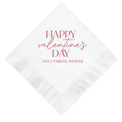 Valentine's Day Personalized Bridal Shower Napkins