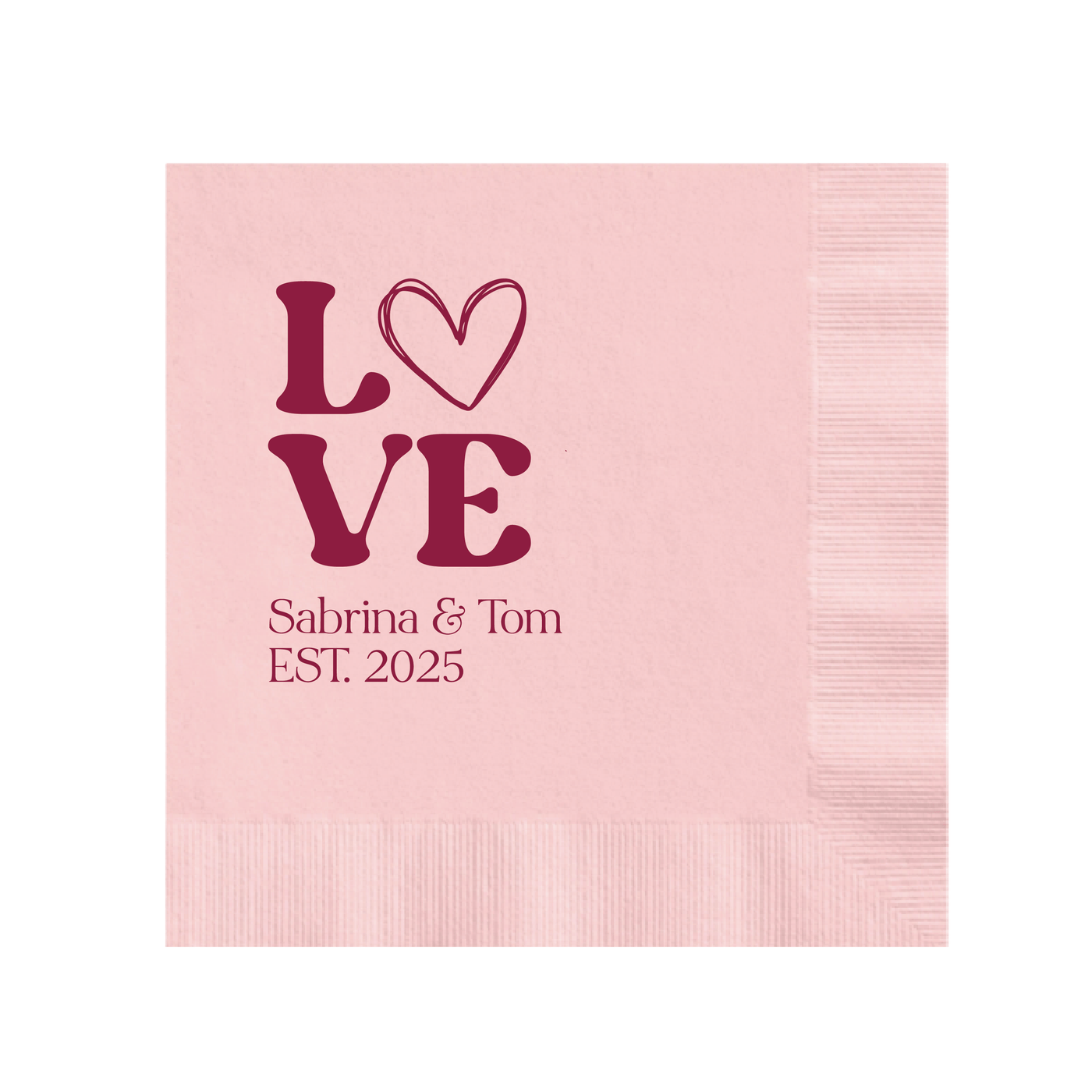 Love Personalized Valentine's Day Wedding Napkins