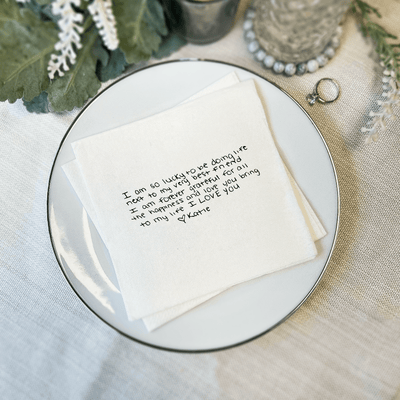 Custom Handwritten Wedding Premium Uncoined Napkins