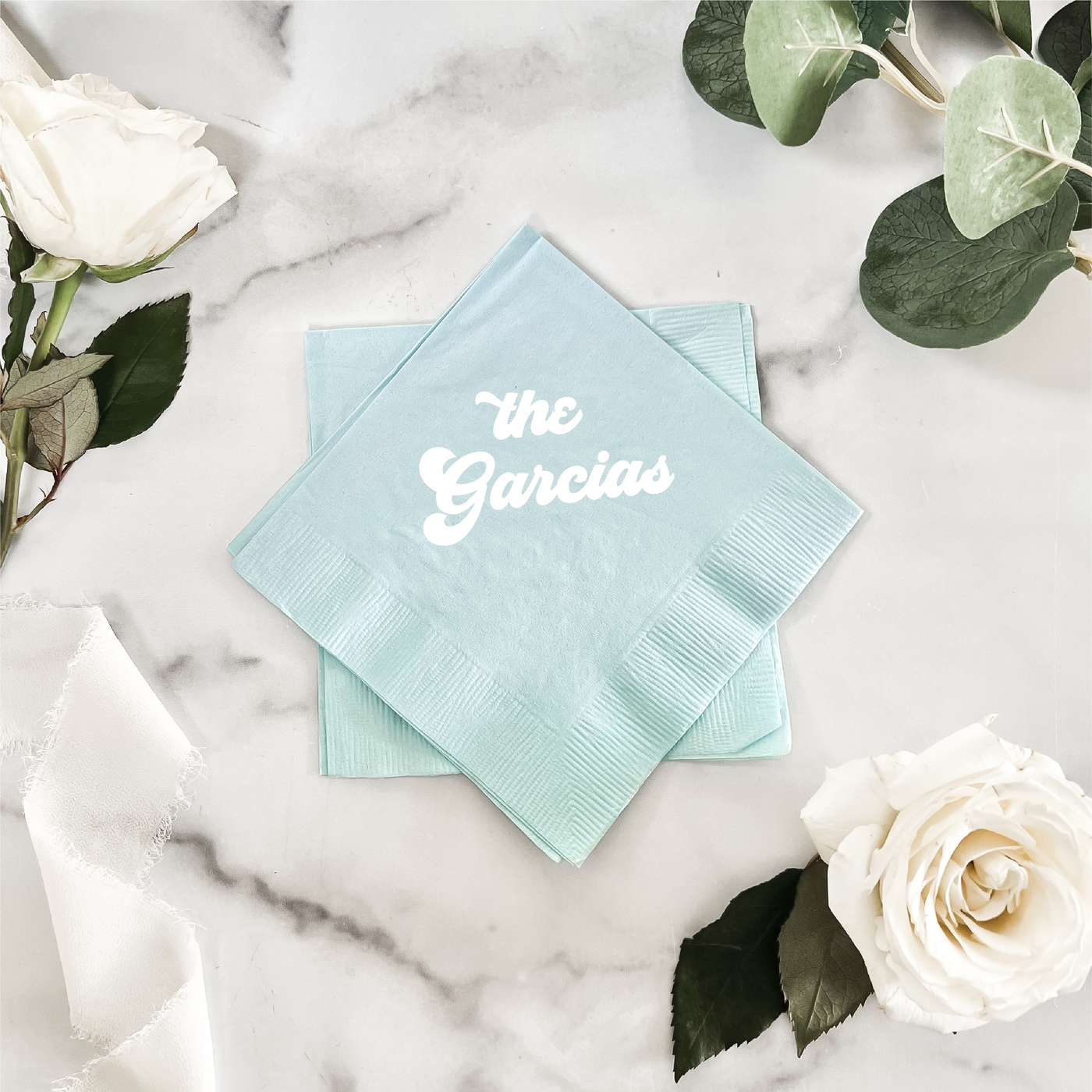 Custom Cocktail Napkins for Wedding Reception