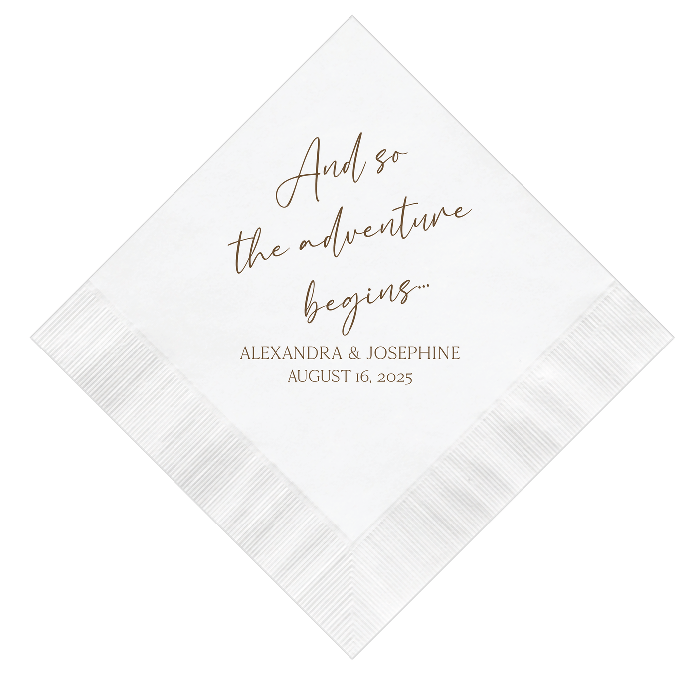 And So The Adventure Begins Wedding Napkins