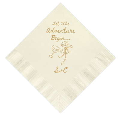 Let The Adventure Begin Wedding Napkins