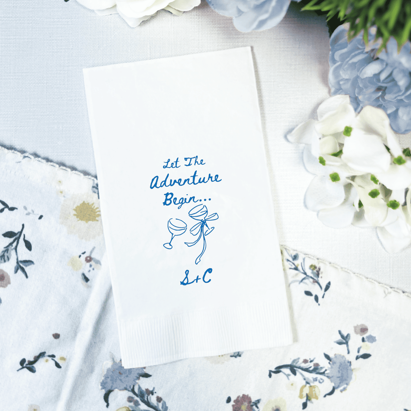 Let The Adventure Begin Wedding Napkins - Napkins - Foil Stamped