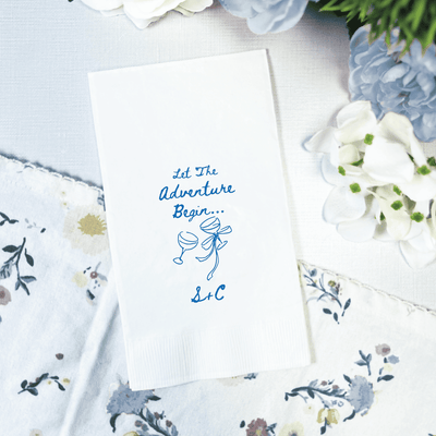 Let The Adventure Begin Wedding Napkins - Napkins - Foil Stamped