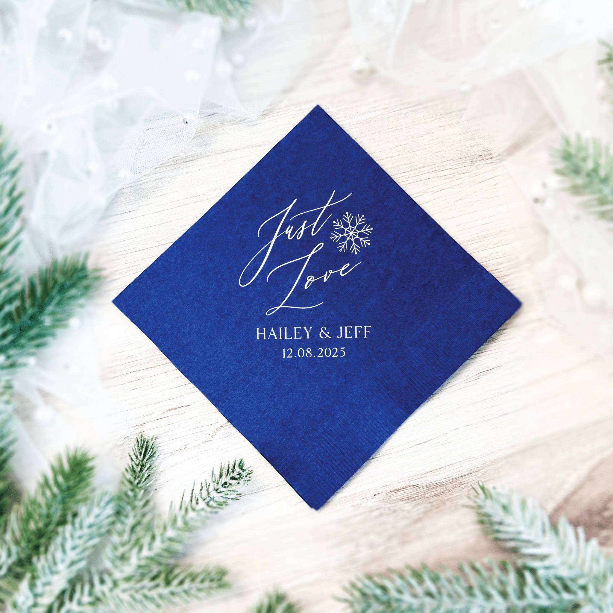 Just Love Personalized Wedding Napkins - Napkins - Foil Stamped