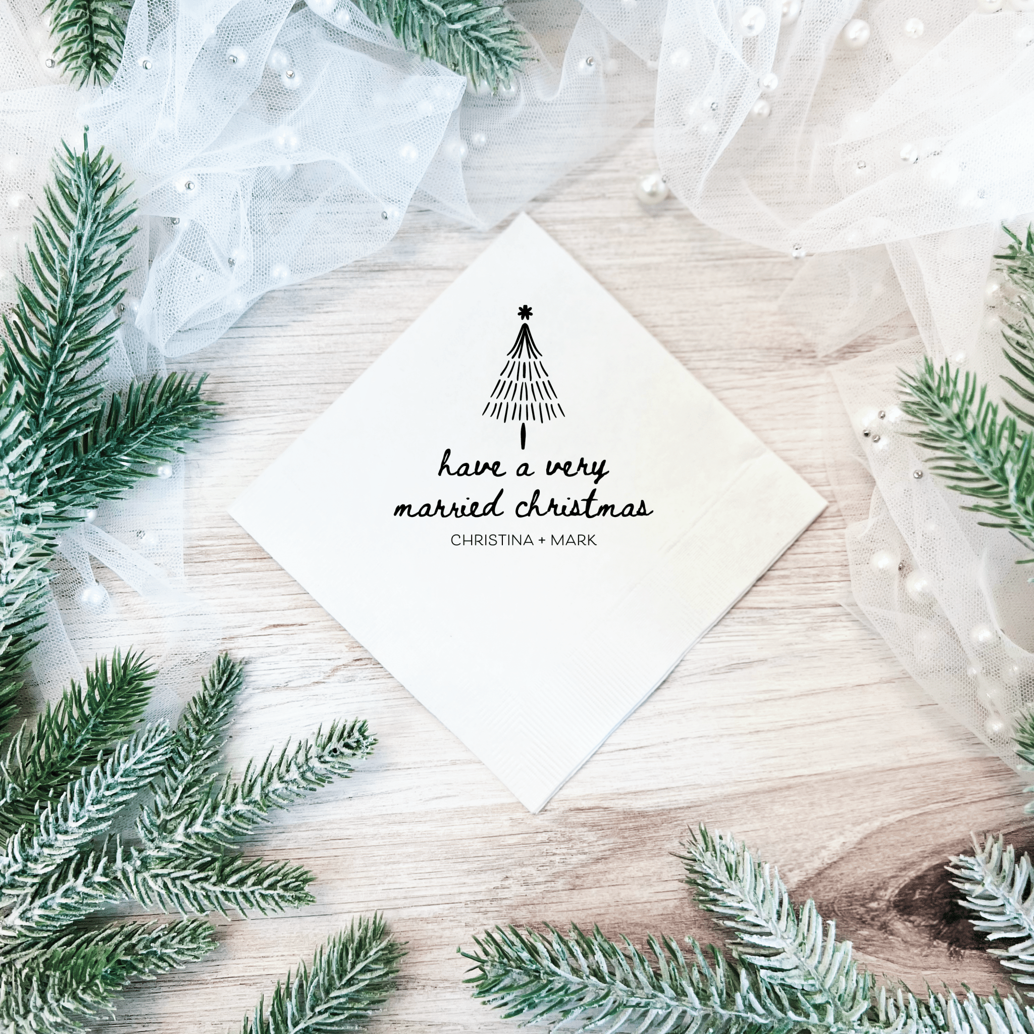 Have A Very Married Christmas Wedding Napkins - Napkins - Foil Stamped