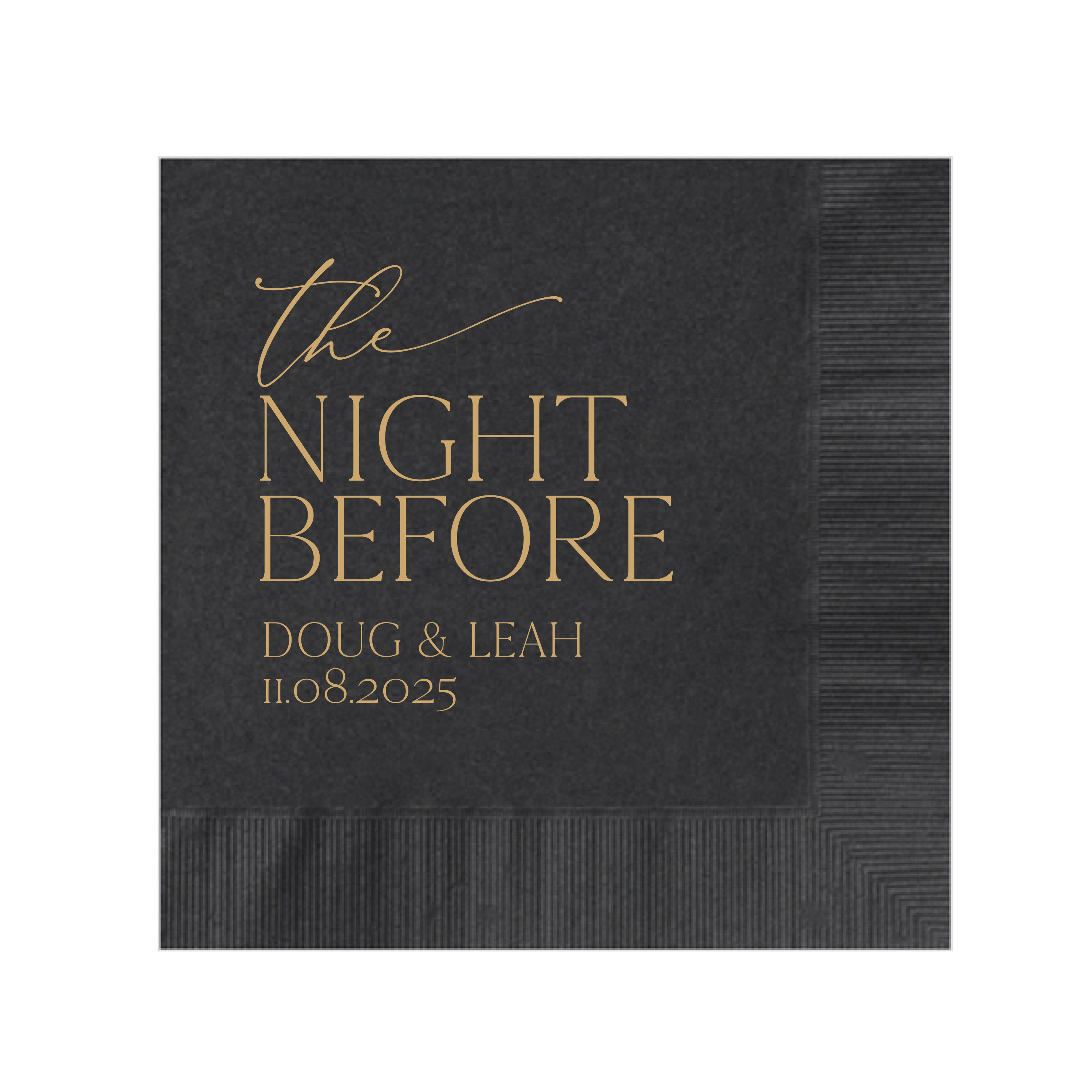 The Night Before Personalized Wedding Napkins - Napkins - Foil Stamped