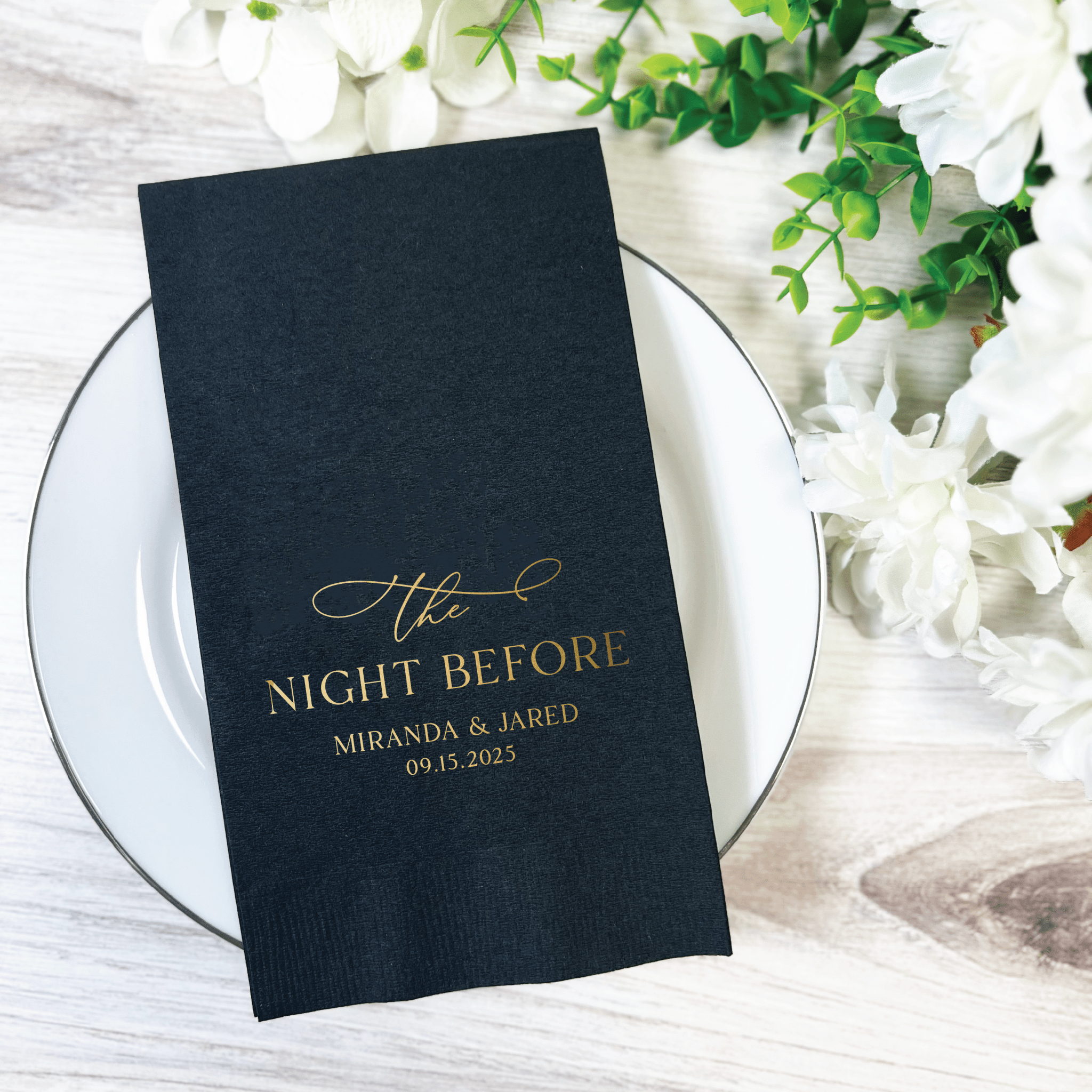 The Night Before Rehearsal Dinner Wedding Napkins - Napkins - Foil Stamped