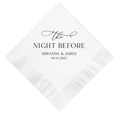 The Night Before Rehearsal Dinner Wedding Napkins