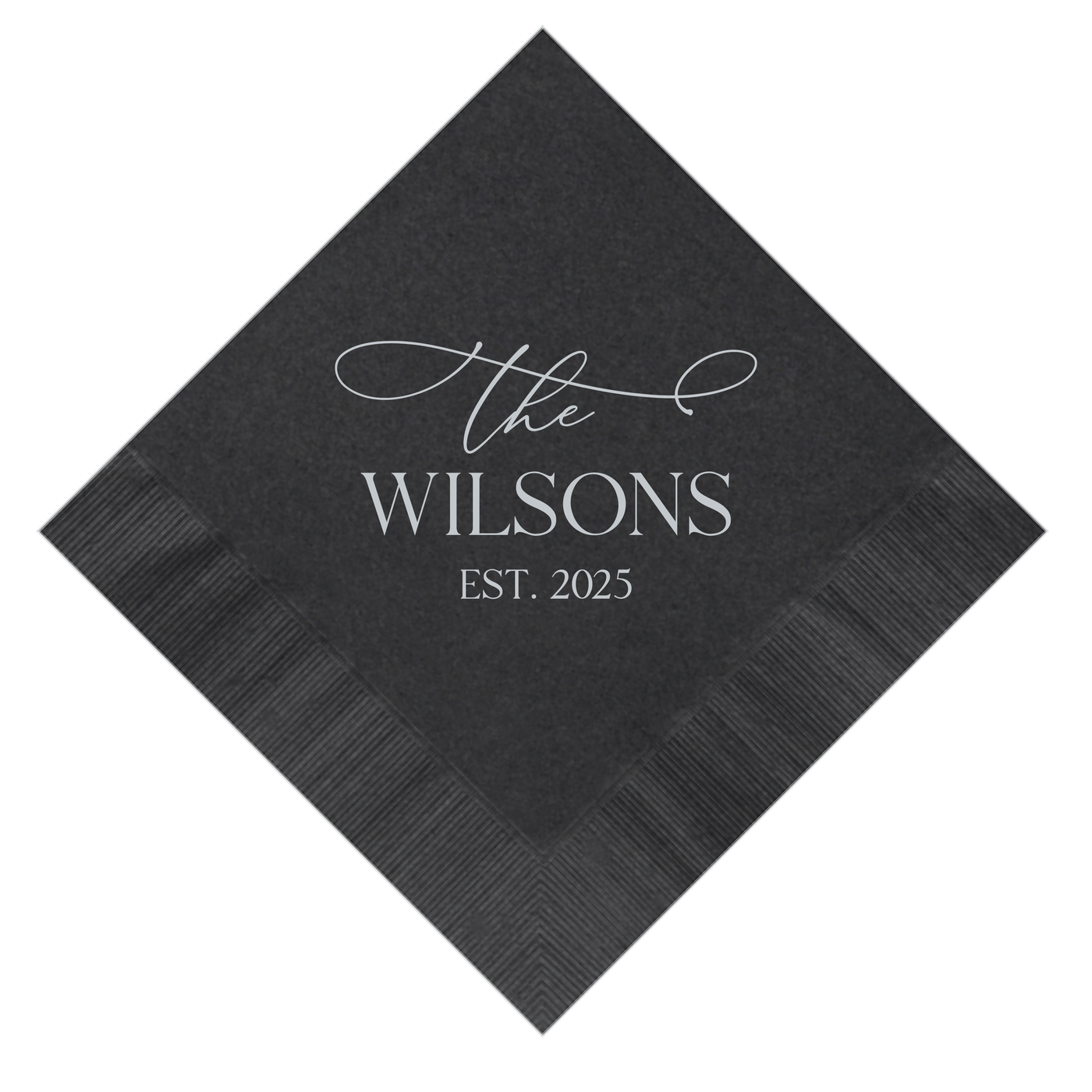 Simply Elegant Wedding Cocktail Napkins - Napkins - Foil Stamped