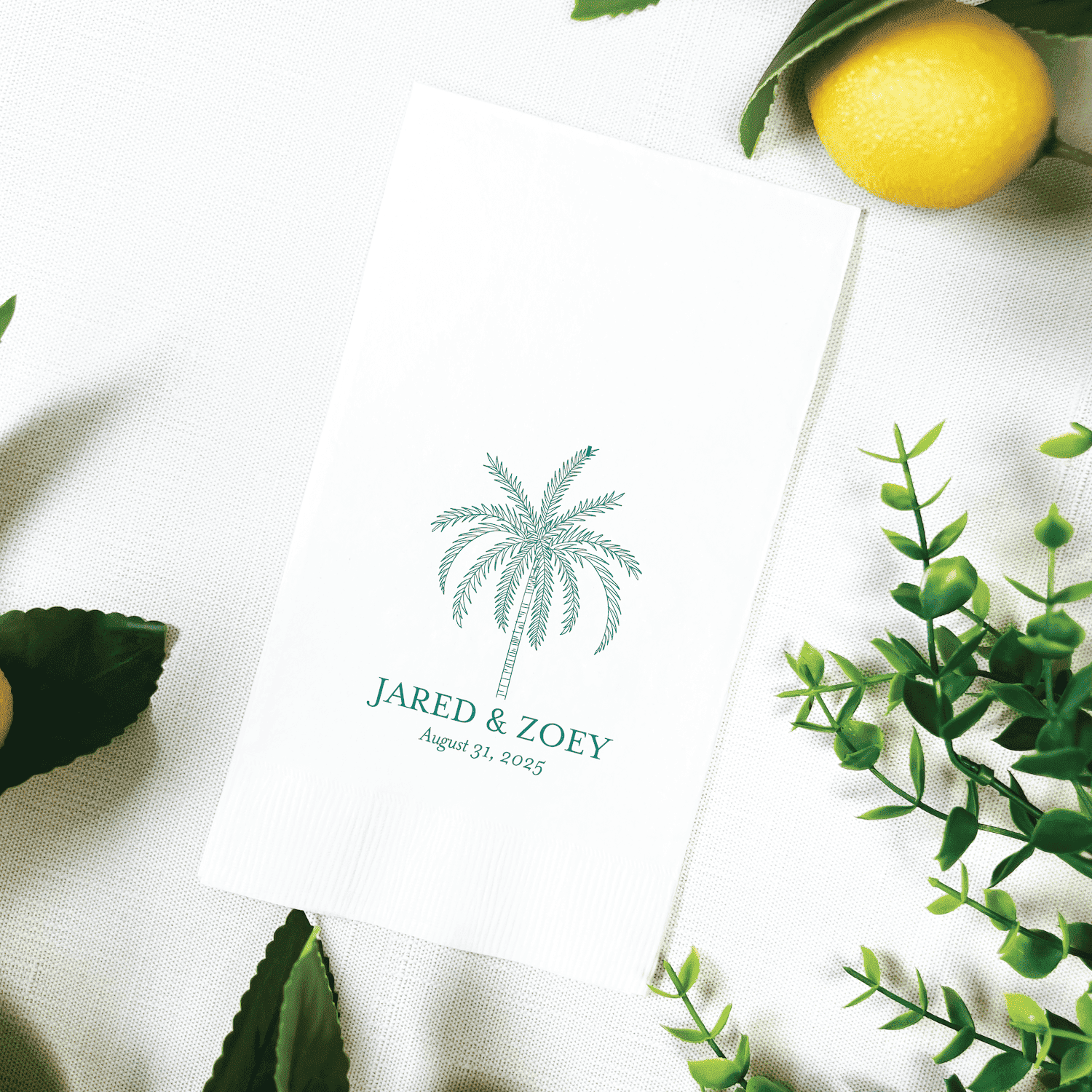 Palm Tree Wedding Cocktail Napkins