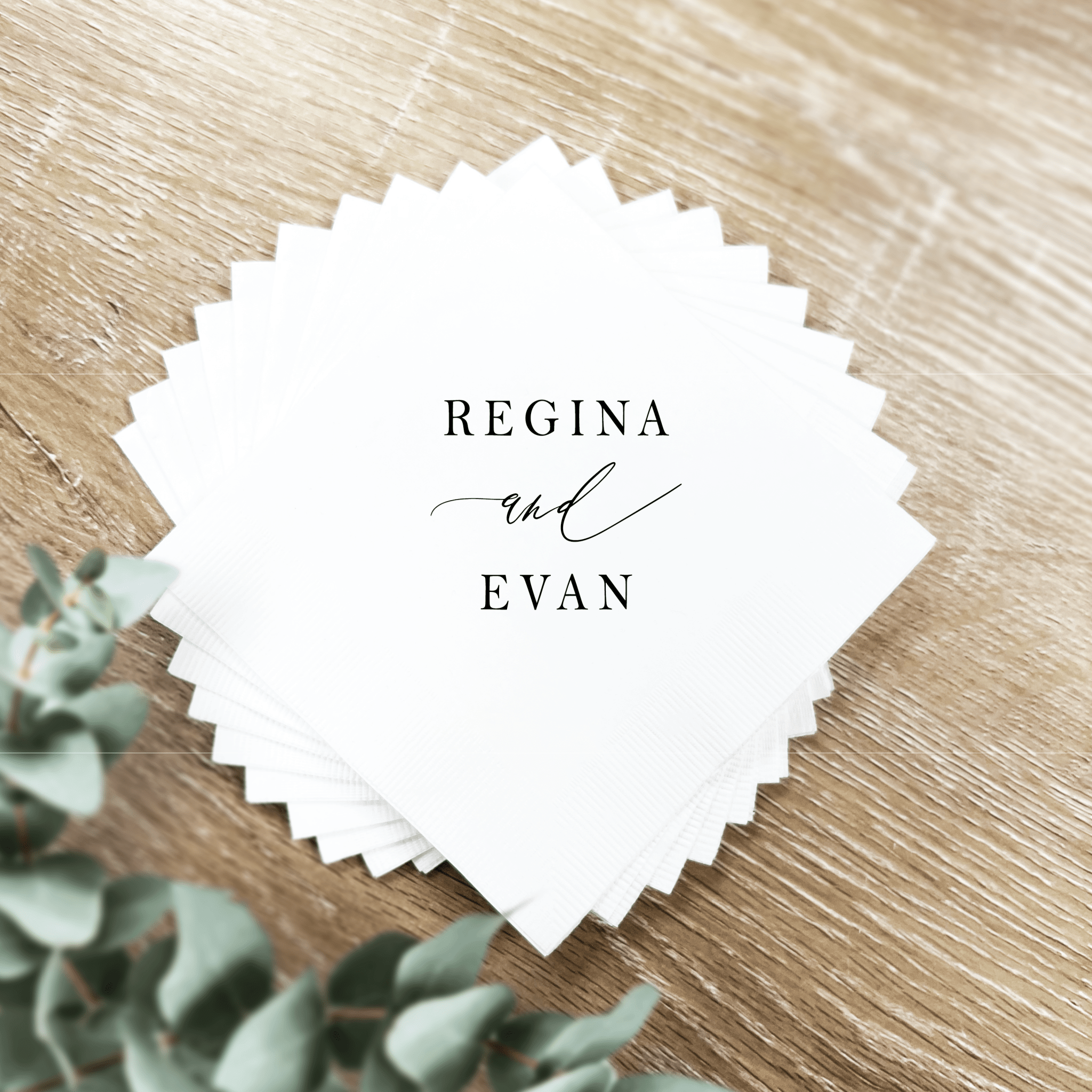 First Names Wedding Cocktail Napkins