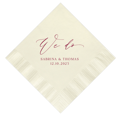 We Do Wedding Napkins - Napkins - Foil Stamped