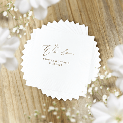 We Do Wedding Napkins - Napkins - Foil Stamped