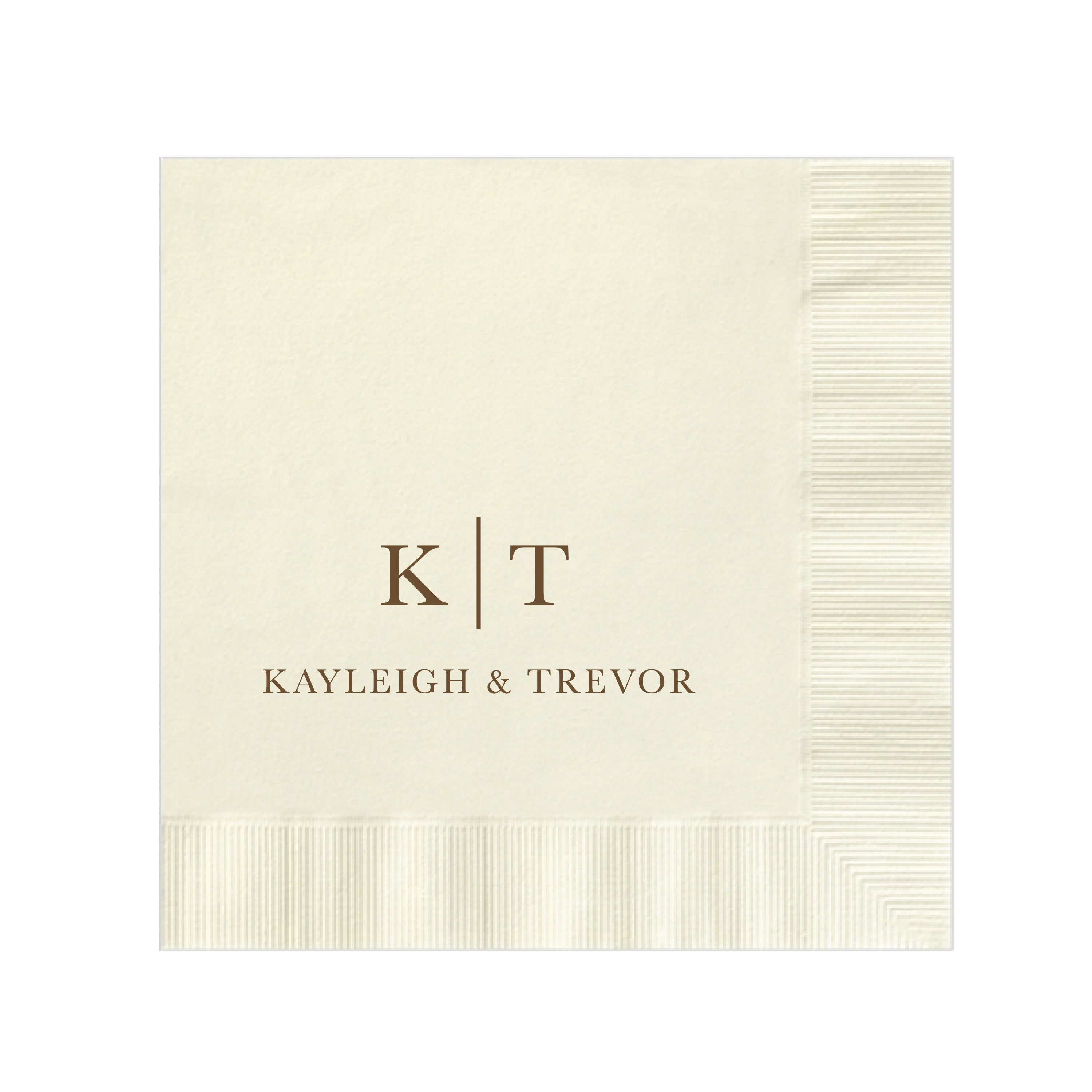 Modern Initials and First Names Wedding Napkins - Napkins - Foil Stamped