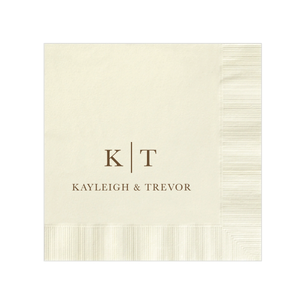 Modern Initials and First Names Wedding Napkins
