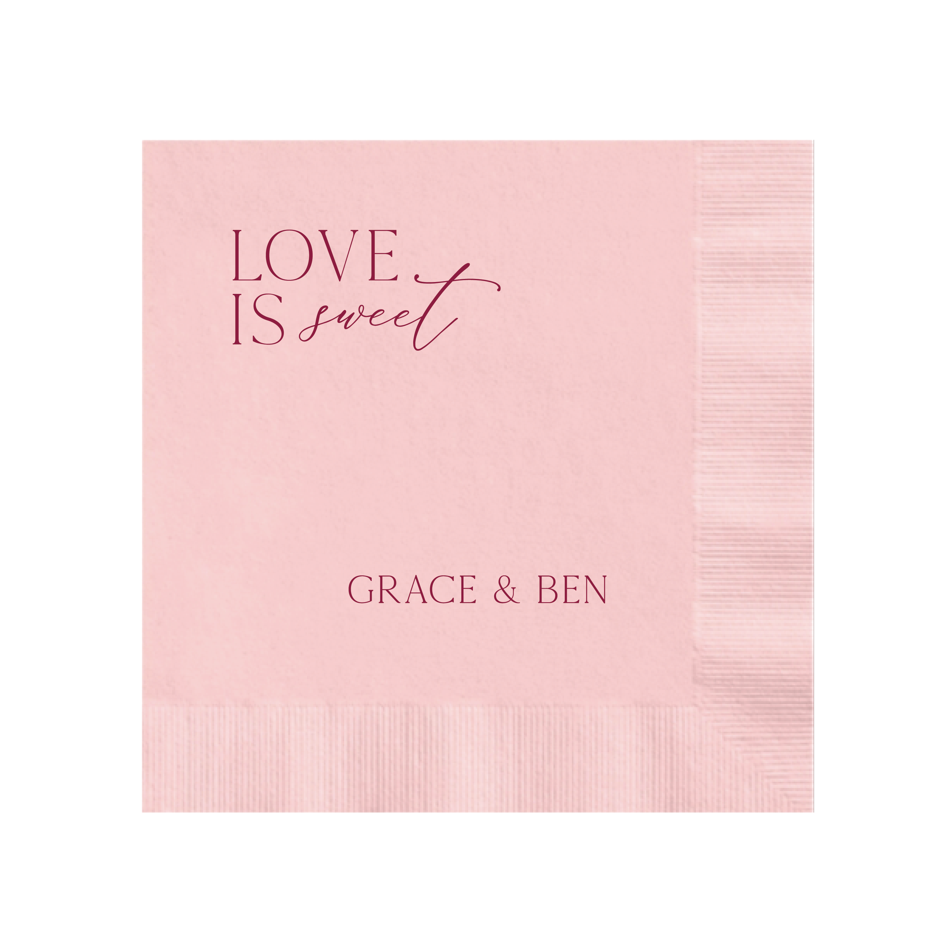 Love Is Sweet Wedding Napkins - Napkins - Foil Stamped