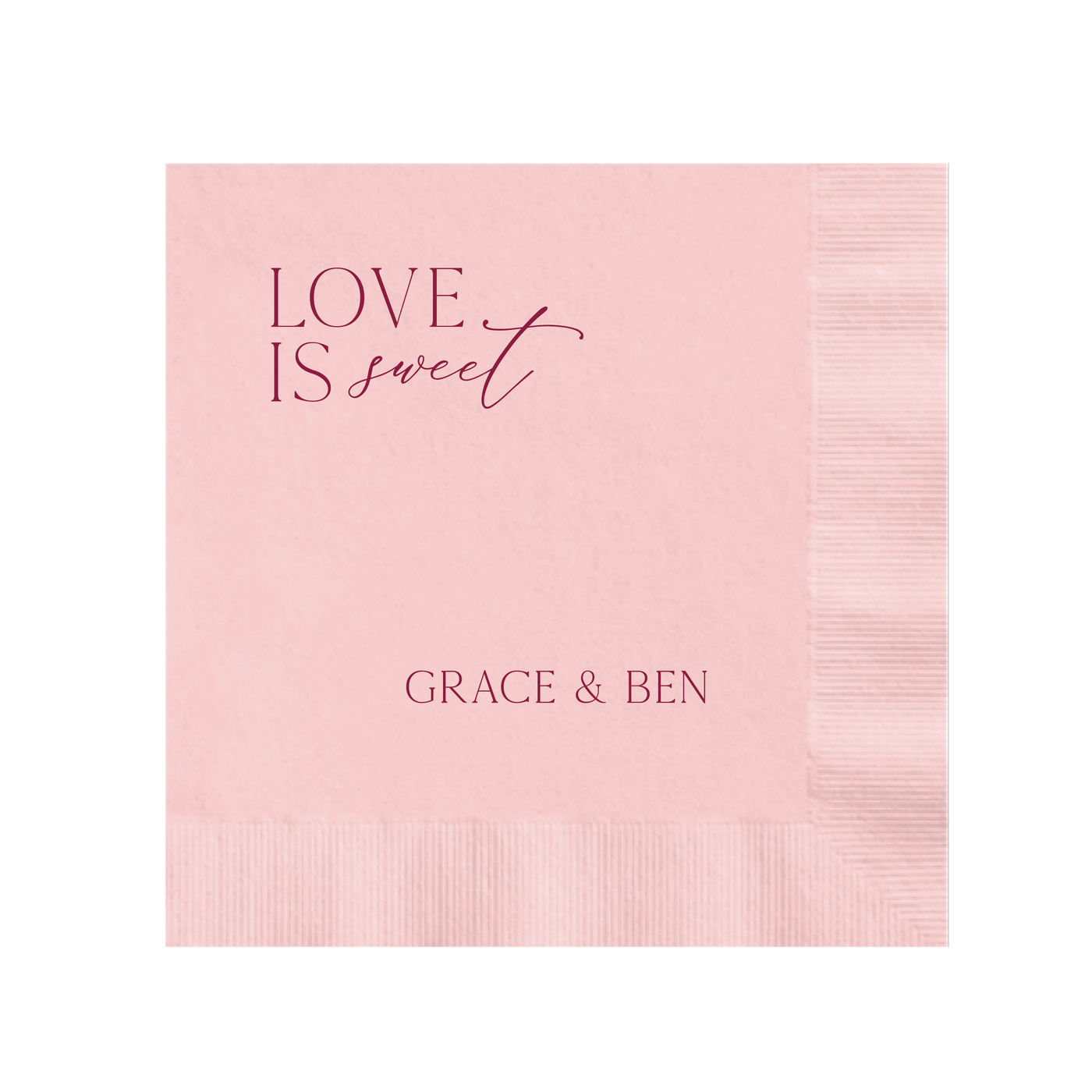 Love Is Sweet Wedding Napkins - Napkins - Foil Stamped
